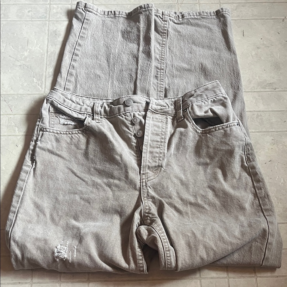 Tan High-Waisted Jeans